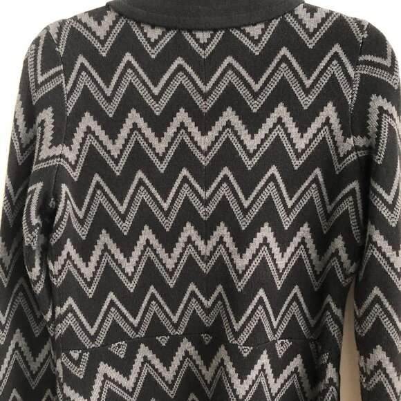 Halogen by Nordstroms Wool Acrylic Knit Blazer Style Cardigan Sweater Blk Gry S - Picture 5 of 11